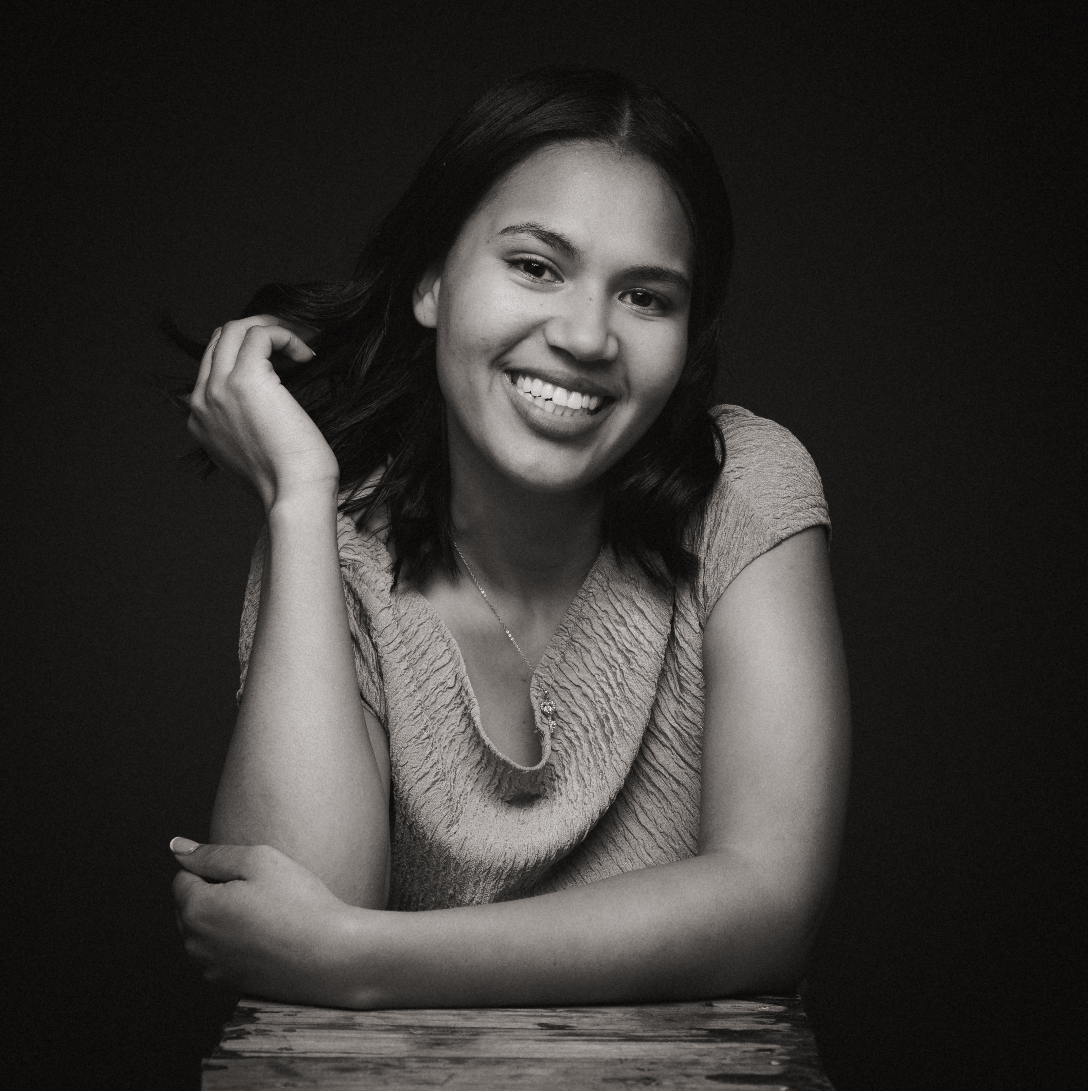 Black and white portrait selected for the About section
