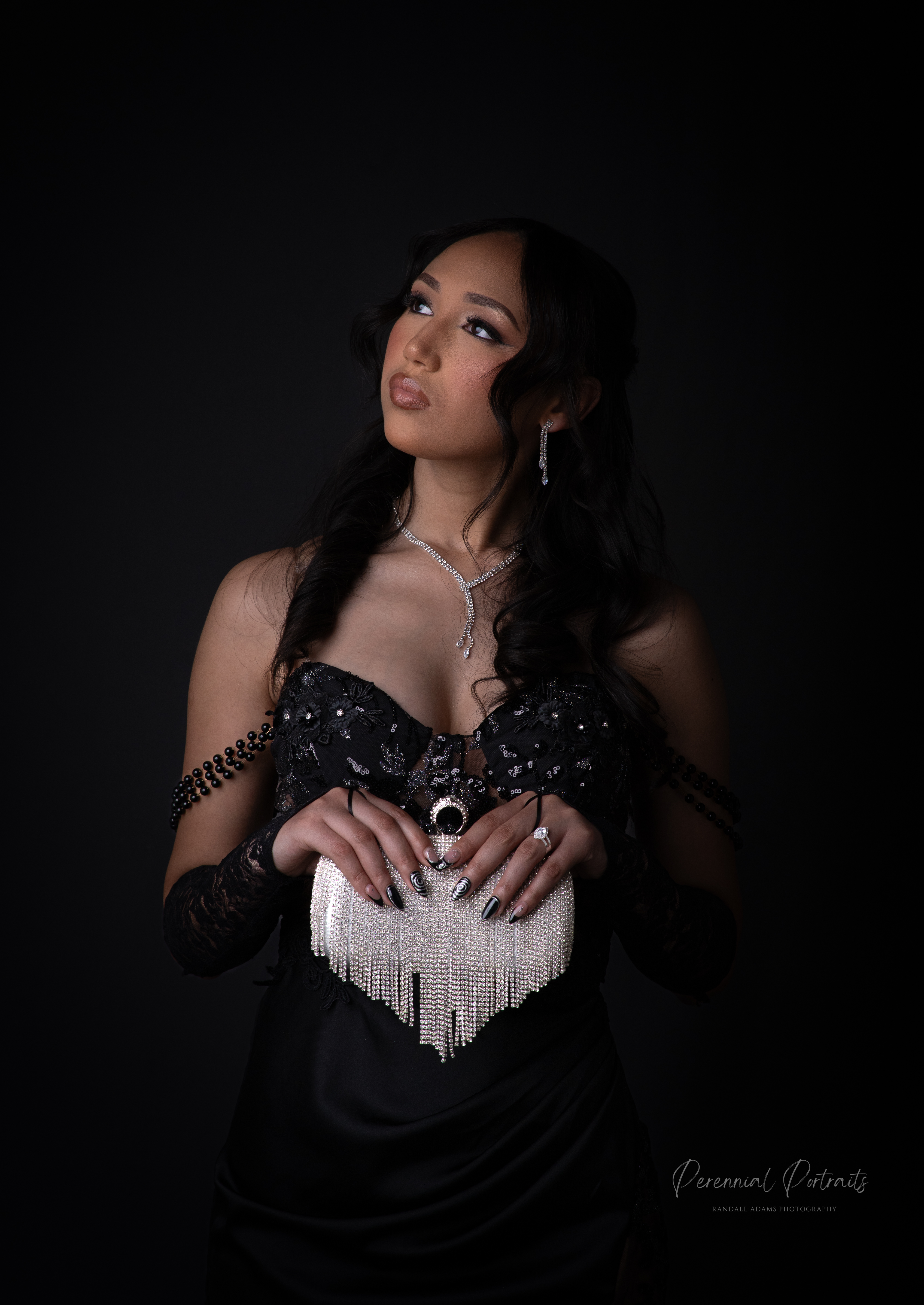 Matric portrait in a black dress